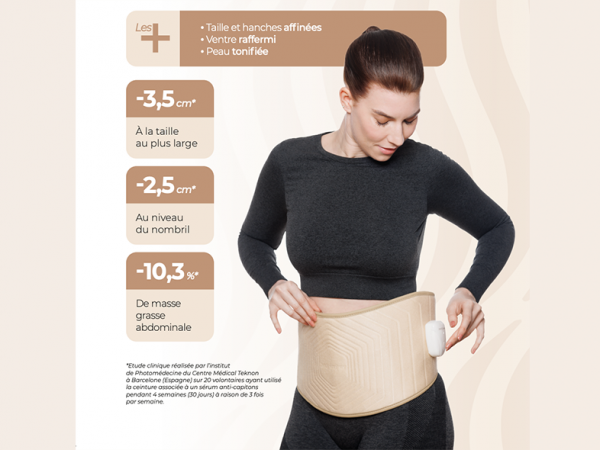 CELLUSTOP Ceinture Amincissante Vibrante Élastique - Masseur Corporel 2 Modules Pour Ventre Plat, Hanches Et Bras - USB